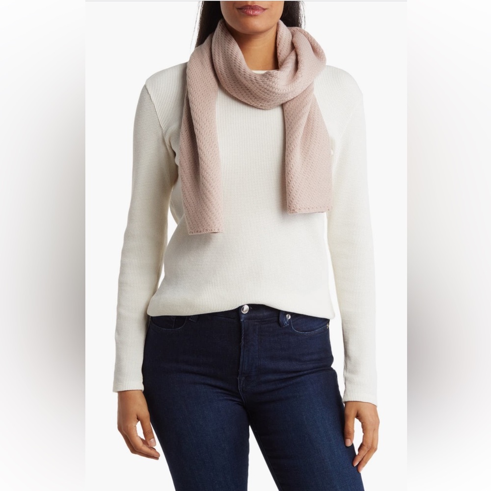 AllSaints Rib Pattern Scarf | Blush, O/S